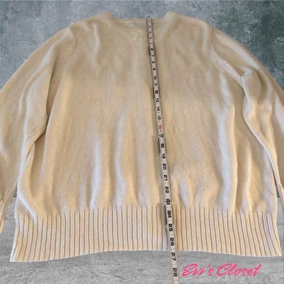 Reference Point Ladies Cream Knitted Sweater Cardigan With Beads Size 2X - Picture 16 of 16